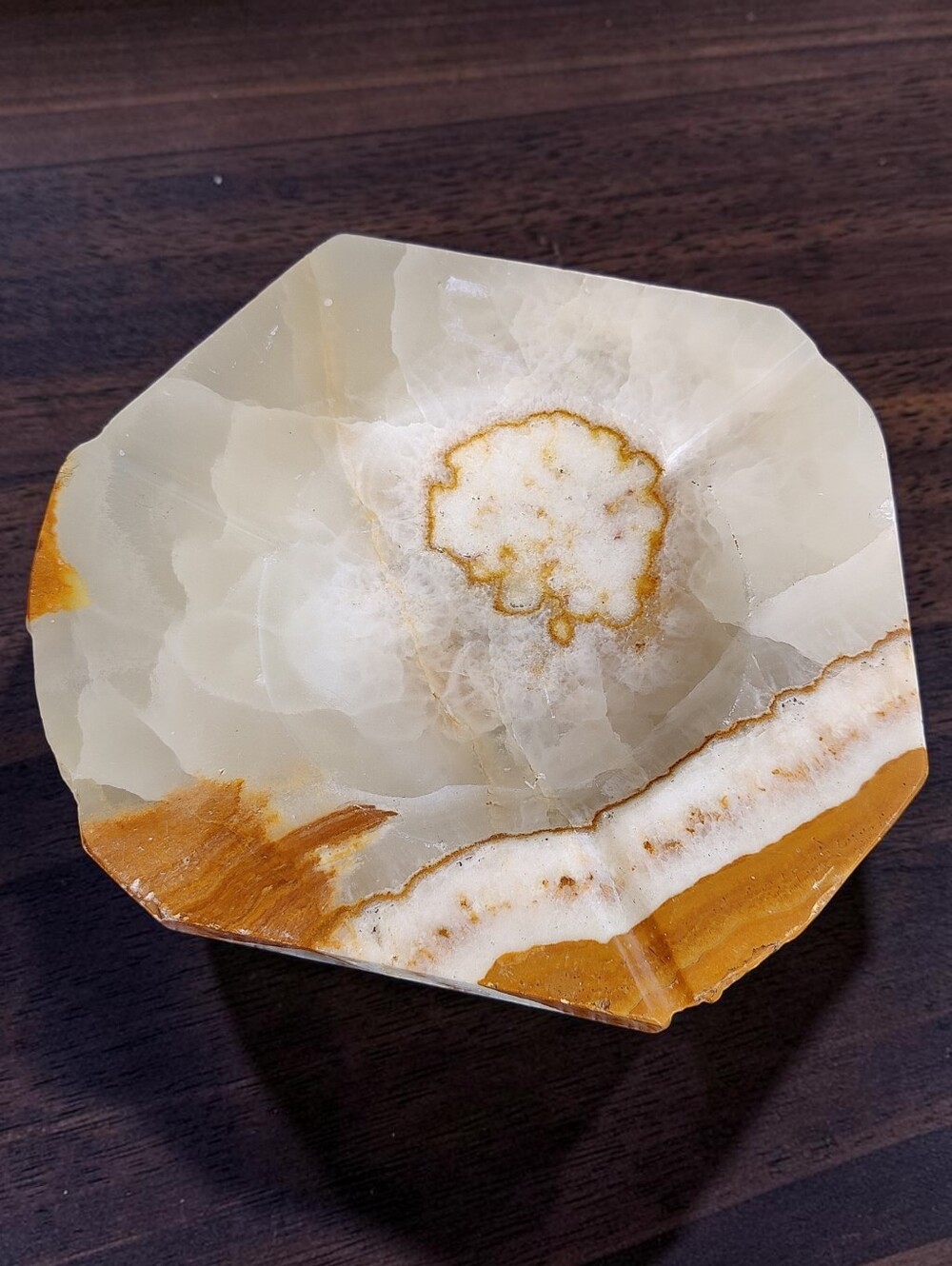 Large Vintage 1970s Banded Onyx Ashtray